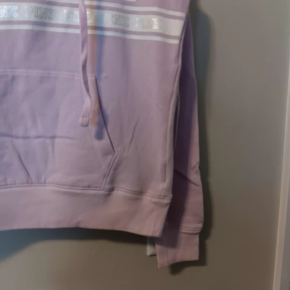PINK Victoria's Secret Lilac Zip Hoodie with White Logo - Picture 6 of 10